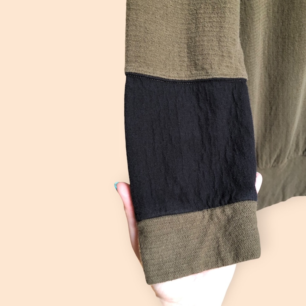 Free People Movement Oversized Long Length Hooded Sweatshirt Olive Women’s Large - Picture 5 of 13
